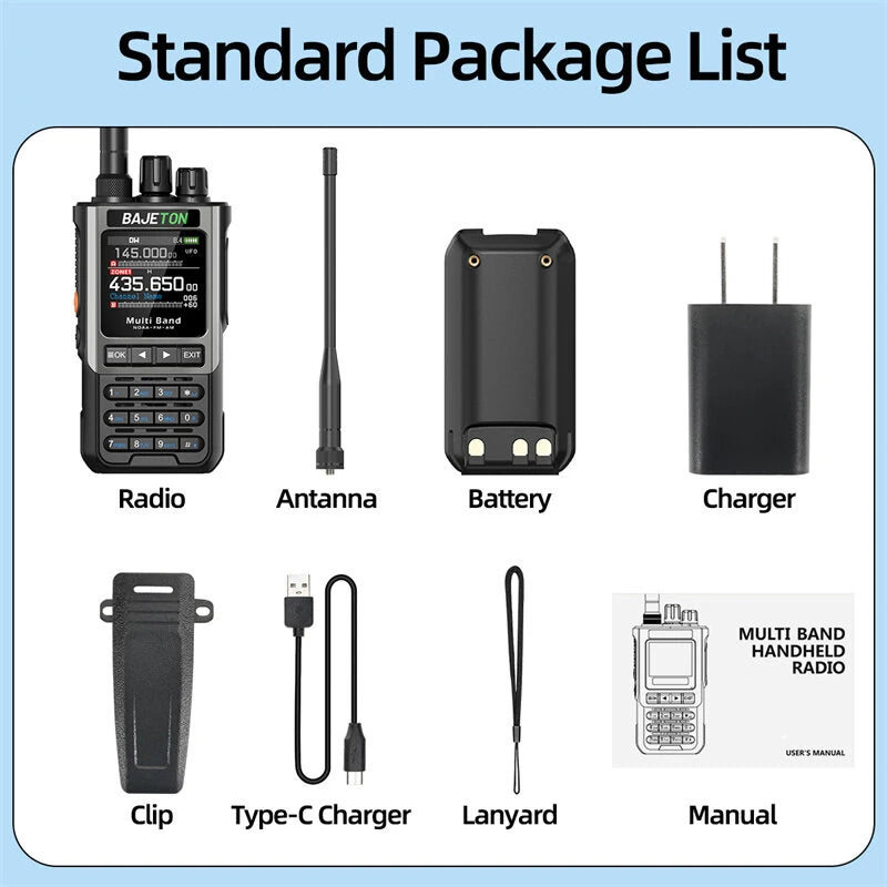 Bajeton BJ-8300 10W Multi Band Handheld Radio bluetooth Programmable NOAA Weather Alert Spectrum Analyzer SW MW LW AM SSB CB Transceiver Two-way Radio Walkie Talkie