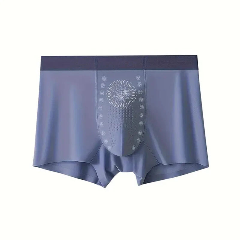 5pcs Men's Antibacterial Underwear, Casual Boxer Briefs Multipack, Ice silk Breathable Comfort Fit Underpants, Elastic Waistband Boxer Trunks Sports Undershorts