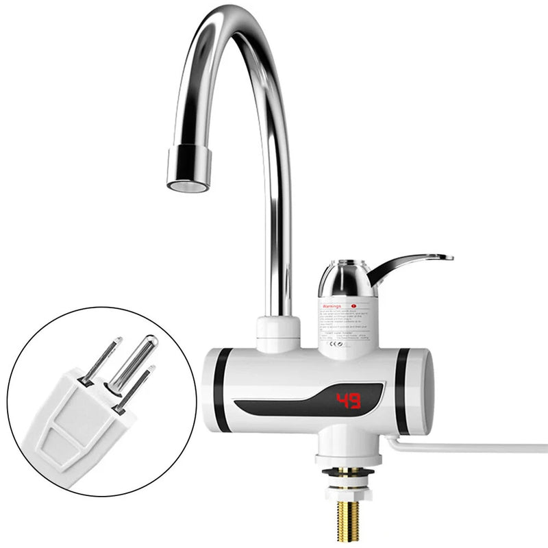 Smart Digital Instant Electric Water Heater Faucet Temperature Adjustable Tankless Water Heater Bottom Inlet Fast Heating Faucet Kitchen Bathroom