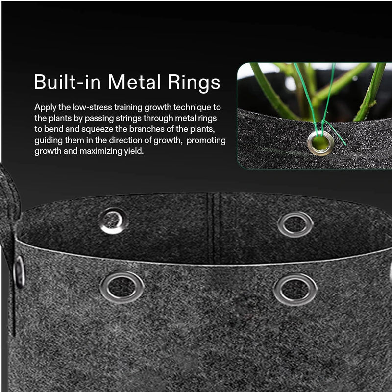 1PCS 5/10 Gallon Grow Bags Heav Duty Thickened Nonwoven Plant Fabric Pots With Handals