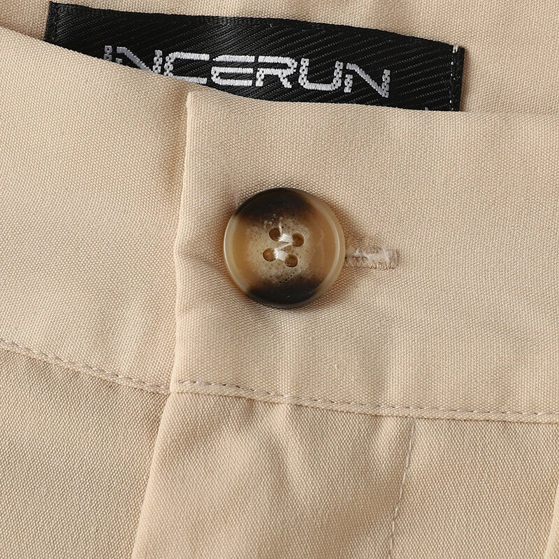 INCERUN Men Wide Legs Skirt Pants, False Two-piece Design Loose Fit Long Trousers for All Season Large Size S-5XL