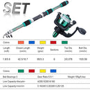 Sougayilang Spinning Fishing Rod Reel Combos 1.8M Telescopic Rod with 5.2:1 3BB Fishign Reel Max Drag 5kg Full Fishing Kit-Green