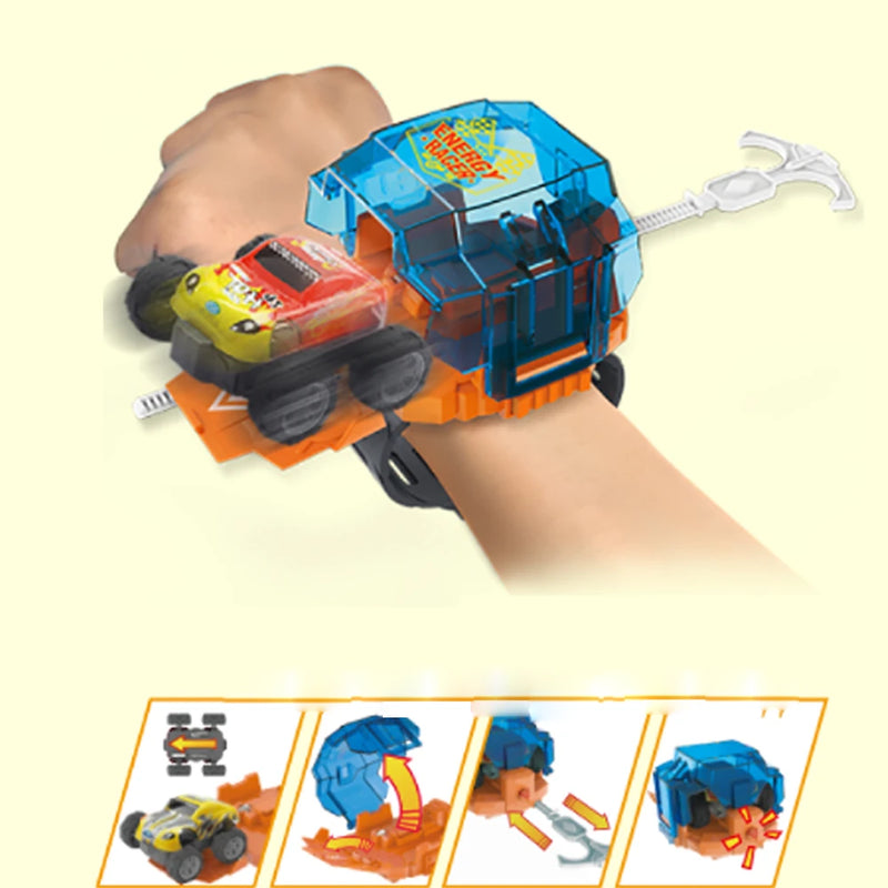 Wrist Launcher Watch with 3 Vehicle Bodies for Children Toy