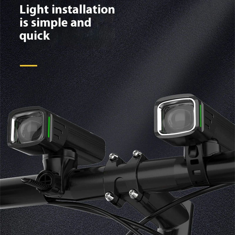 BIKIGHT Digital Display Bike Headlight Near and Far Light Anti-glear Design Type-C Rechargeable Waterproof Cycling for MTB Bike Road Bike