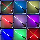 2-in-1 Metal Laser Sword with Hit Sound Seven Color Lights Rechargeable Perfect for Cosplay and Role-play
