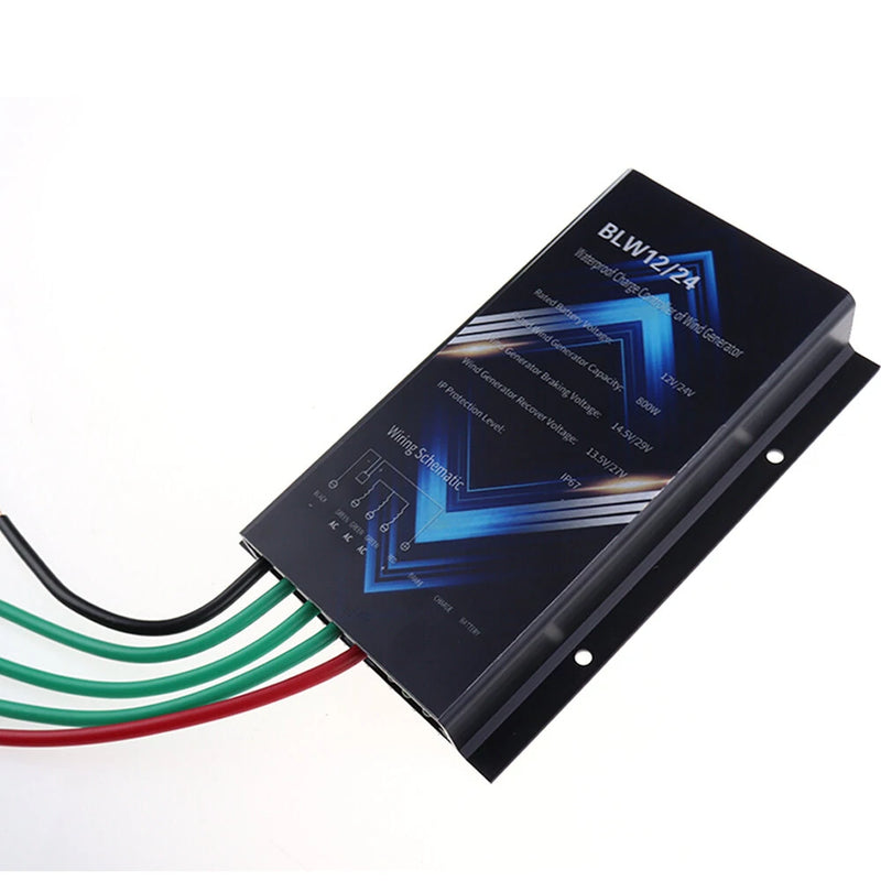 Excellway Wind Turbine Controller, 800W Rated Capacity 12V/24V Battery Compatible Intelligent Braking System Low Voltage Charging Function IP67 Rated for Weather ResistanceIdeal for Efficient Power Generation