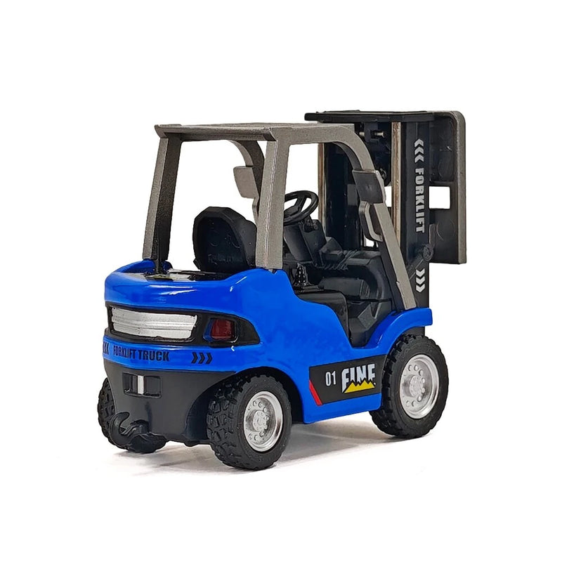 TRASPED HG4-244 RTR 1/64 2.4G Mini RC Car Alloy Forklift with Trailer Remote Control LED Light Sound Engineering Vehicle Desktop Toys Model Collection Gift For Boys