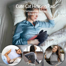 IPRee USB Heated Small Black Cat Pillow Heating Pad for Period Cramp 5 Temperature Levels 5 Timer Setting 50cm/19.7" All Season Blanket & Bed Warmer for Bed, Couch, Floor
