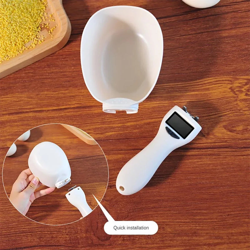 800g/1g Kitchen Scale Spoon Measuring Spoon Cup Portable with LED Display Pet Food Weighing Cup for Dogs and Cats Feeding Bowl