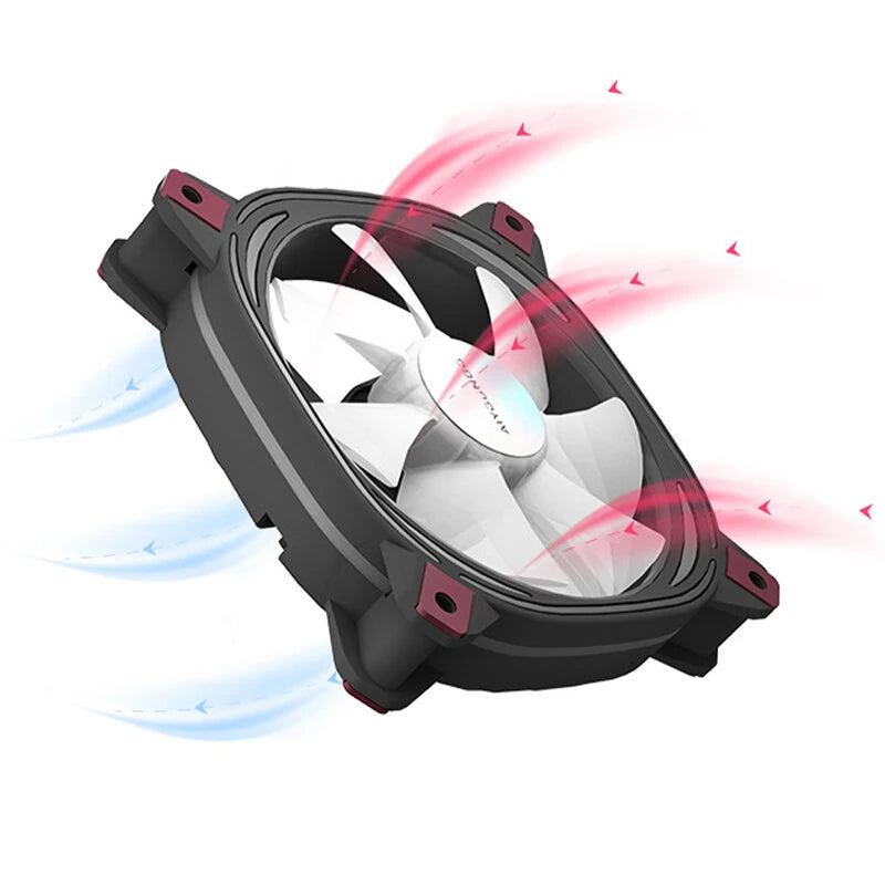 Aigo Z12 Computer Case Fan Reverse Ventoinha PC 120mm RGB Fan Cooler PWM CPU Cooling Fan 3Pin 5V ARGB 12CM Ventilador