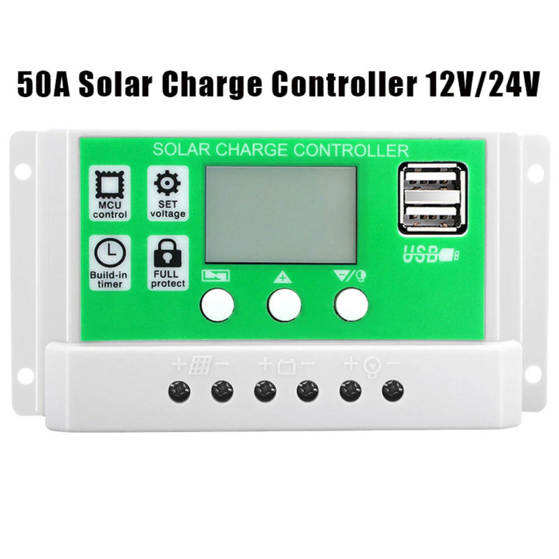 300W Power Inverter DC 12V to AC 220V Modified Sine Wave Inverter with 25W Solar Panel and 50A Solar Charge Controller for Mobiles Phones Computers Laptop LCD Dual Digital Intelligent Display Screens Inverter