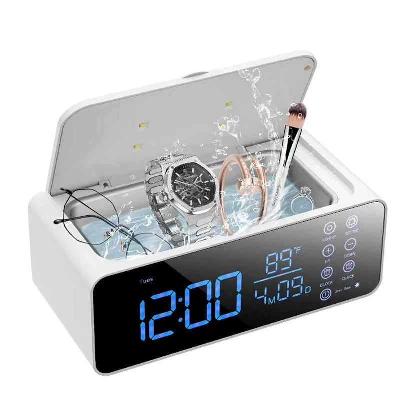 Tevorex Multi-Function Ultrasonic Jewelry Cleaner with 48KHz High-Frequency Vibration, Smart Touch Control, and Stainless Steel Tank Cleaning for Glasses, Watches & Accessories