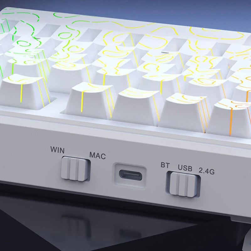 AJAZZ AK870 V2 Tri-mode Mechanical Keyboard 75% RGB Hot-Swaddable Gasket Structure 10000mAh Battery Wireless Gaming Keyboard