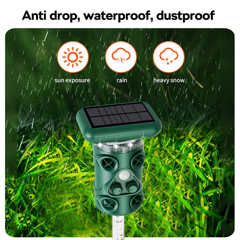 1200mAh Ultrasonic Solar Powered Outdoor Rat Bird Repellent LED Strobe Ultrasonic Outdoor Mouse and Bird Repellent Solar / USB Dual Power Supply