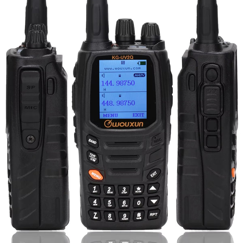 Wouxun KG-UV2Q 8W Multi Band Walkie Talkie UHF VHF AM FM High Power Long Range SOS 999 Channels Two Way Radio for Traveling