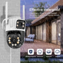 Guudgo 6MP HD Dual Lens Wireless Security Camera 360 Color Night Vision Human Motion Detect Two Way Audio Waterproof Design Surveillance CCTV Cameras