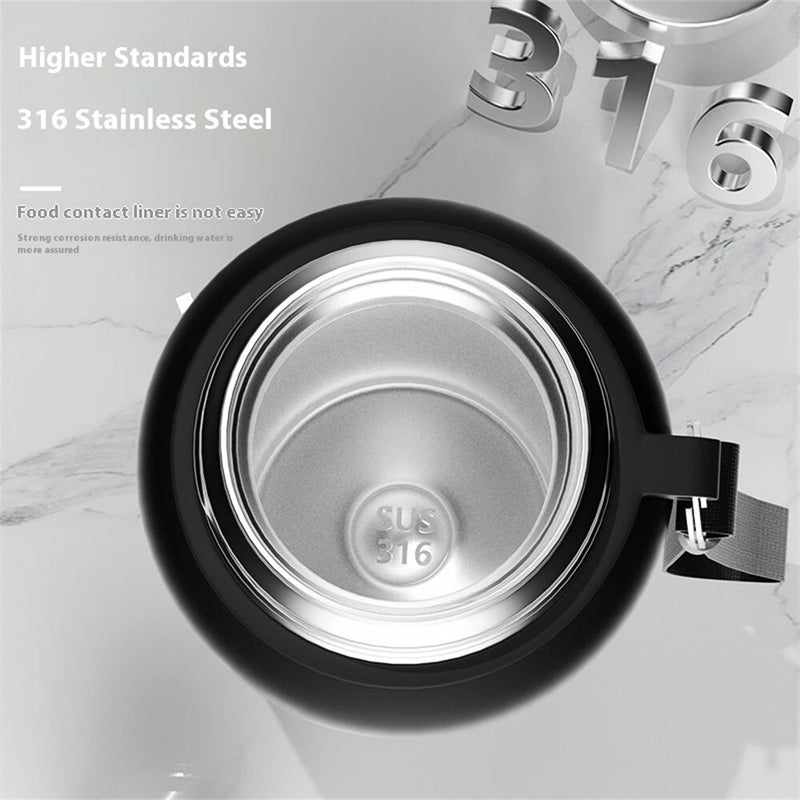 IPRee Large Capacity 1000ml/2000ml Cold Thermal Thermos Tumbler Stainless Steel Insulated Tea Coffee Water Bottle Insulation Flask Pot Travel Mug