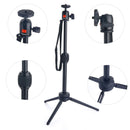 MT-10 Mini Aluminum Tripod Projector Stand 2 Section Tabletop Tripode with Gimbal Ball Head for SLR DSLR Camera Phone Photography Travel Tripe Holder