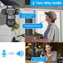 V380 4G 6MP Solar Security Camera 3-Lens System  Dual-Charging Night Vision Motion Alerts 4G European Version Security Camera