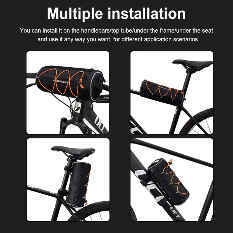 BENGGUO 2.5L Multi-functional Bike Handlebar Bag Portable Reflective Large Capacity Storage Shoulder Bag Bicycle Bag for Outdoor Cycling