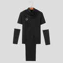 INCERUN Deconstructed Design Solid Color T-Shirt Fashion High Neck Truncated Long Sleeves High Stretch Top for Men