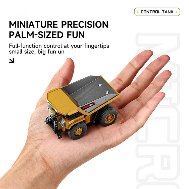 BRRRRT RTR 1/64 2.4G Mini RC Car Alloy Forklift Excavator Dump Truck Support App Remote Controlled LED Light Sound Engineering Vehicle Desktop Toys Model Collection Gift For Boys