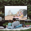 100/120 Inch Portable Foldable HD Projector Screen 16:9 Aspect Ratio Black Backing Outdoor Movie Screen for Home Theater Wide 160 Degree Viewing Angle Easy Installation