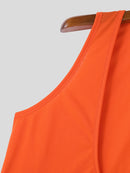 INCERUN Mens Fashion Solid Color U-shape Tank Top