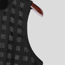 INCERUN Mens Burn out Mesh Striped Sleeveless Tank Black Sheer Mesh Sleeveless Crew Neck Top