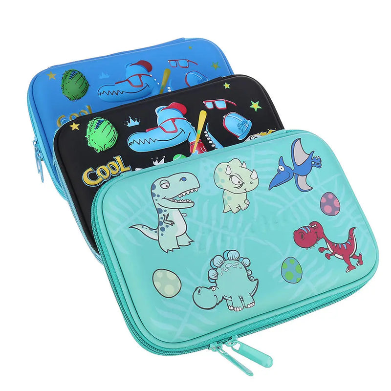 EVA Cartoon Pencil Case Pen Bag Large Mermaid Crocodile Dinosaur Pencil Box Kids School Students Stationary Gifts