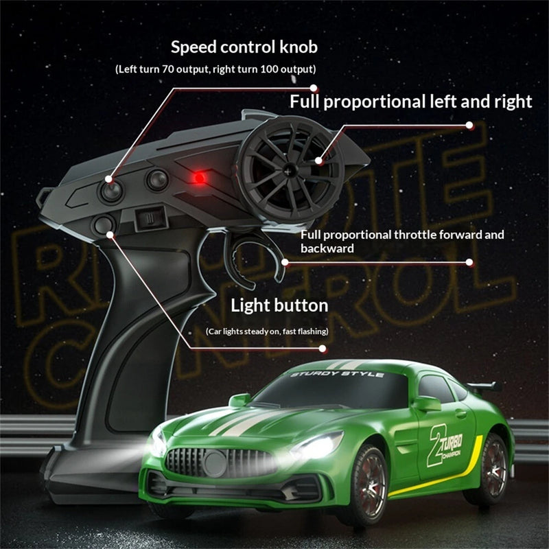 288 RTR 1/20 2.4G 4WD Drift RC Car Mini LED Light Full Proportional Remote Control High-Speed Motor On-Road Racing Vehicle Model Boys Gifts Toys