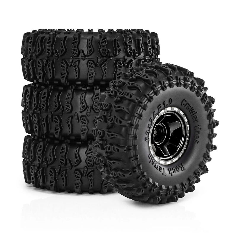 4PCS Upgraded 1 Inch Aluminum Alloy Blade Wheels JC Tire for TRX4M SCX24 FMS24 1/18 Climbing Rock Crawler RC Cars Vehicles Models Spare Parts Accessories
