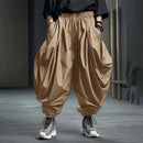 INCERUN Mens Pants Drawstring Harlan Trousers Fashion Solid Color Loose Fit Streetwear Male Pants