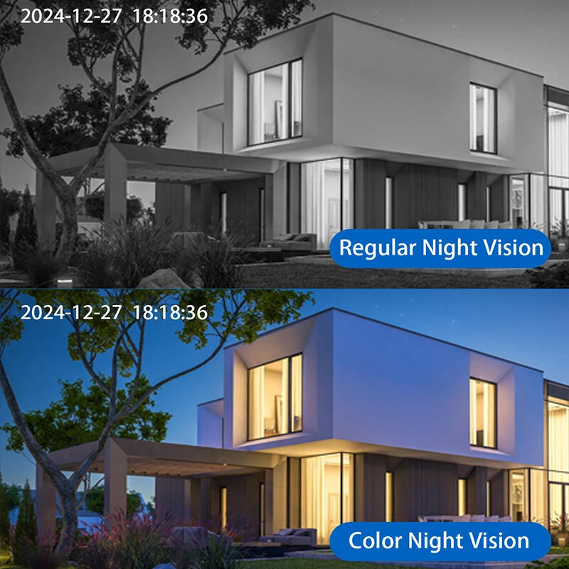 2MP Wireless WiFi Security Camera Color Night Vision Two-Way Audio Motion Detect Spotlight Siren Alarm IP65 Waterproof Smart Home Monitoring Cameras