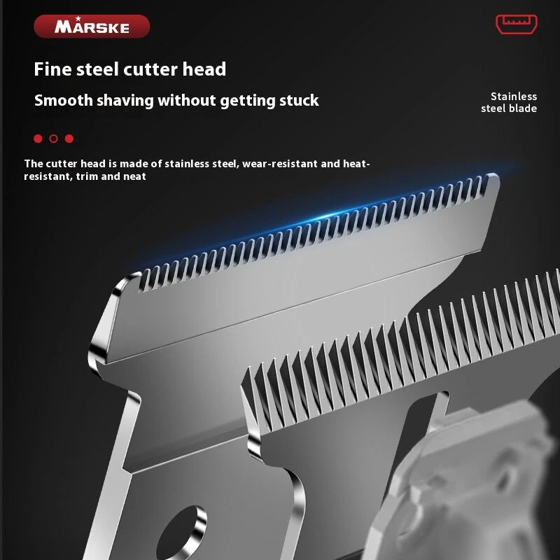 MARSKE 2 In 1 Electric Hair Clipper Set for Men Cordless Rechargeable Trimmer Kit with LCD Display 6500 RPM