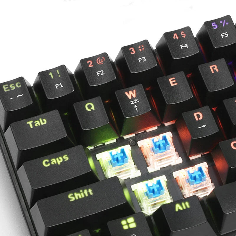 Delux KM36 61 Keys Wired Mechanical Keyboard RGB Light Two-color Injection Keycaps USB E-Sports Ergonomics Gaming Keyboards