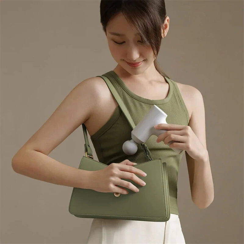 Xiaomi Mijia Portable Fascia Gun 2C 12kg 2500rpm High-speed Thrust Massage 3 Gear Smart Relaxation 1900mAh Capacity Mode Preference Memory 350g Lightweight Mini Vibration Fitness Massager for Gym Sports Workout