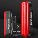 WEST BIKING Smart Brake Sensor Bike Taillight 450mAh Battery 3 Light Modes Type-C Rechargeable Waterproof Wear-resistant Bicycle Rear Light for Night Cycling