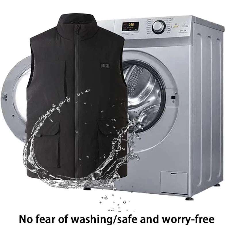 TENGOO HV-06 6 Areas Heated Vest Winter USB Electric Heated Vest Windproof Washable Thermal Waistcoat for Cycling Fishing Hiking Vest