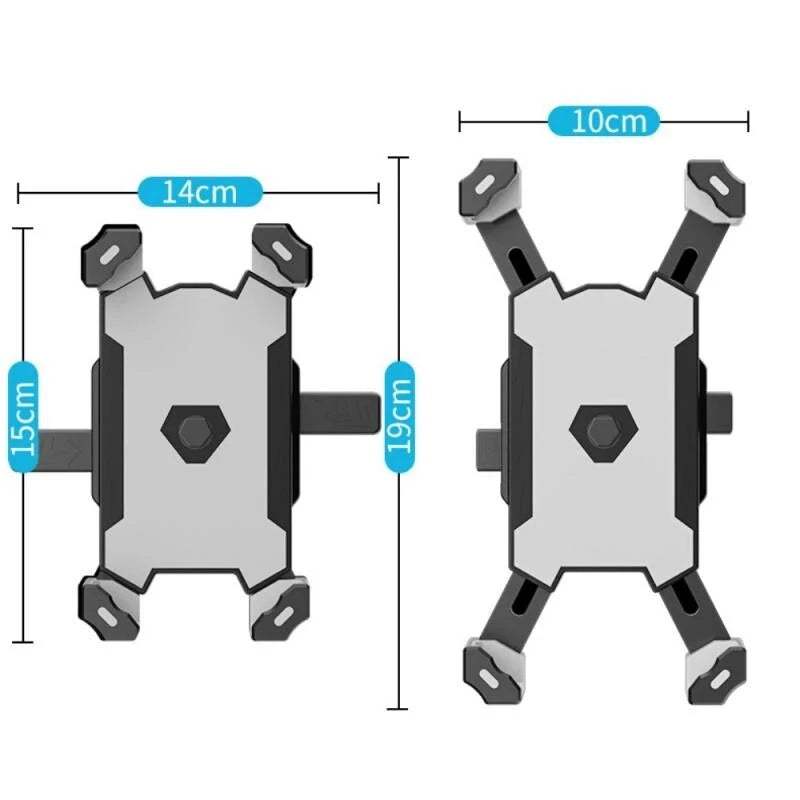 Bike Handlebar 360 Rotation 4 Jaw Contraction Mechanical Fast Locking 0.2kg Lightweight Bicycle Holder for Electric Bike Motor Phone