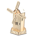 Solar Power Windmill Wooden DIY Model Kits Educational Scientific Experiments Early Education Toys Assembled Small House for Children