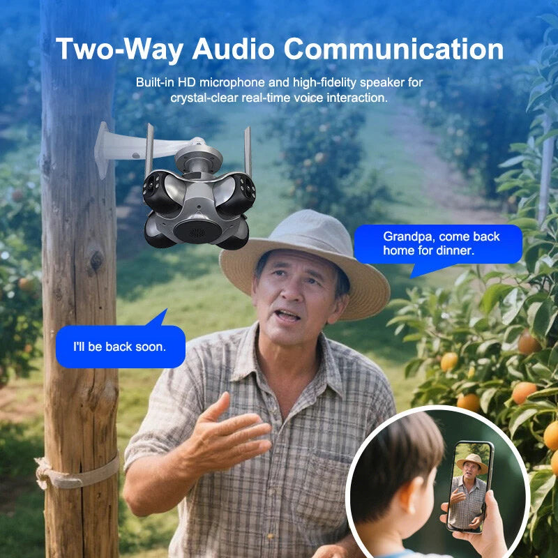 4MP+4MP+4MP+4MP Multi-directional Camera Four-screen Panoramic Home Outdoor HD Ball Wireless WIFI Network Camera