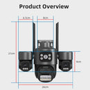 Guudgo 3MP 5X Zoom Triple Lens Security Camera Outdoor Wireless 360 View WiFi Cloud Storage AI Human Detection Night Vision Siren Alarm IP66 Weatherproof Outdoors Surveillance Camera