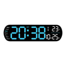 LED Digital Ambient Light Wall Clock Remote Control Electronic Mute Clock with Temperature Humitimy Date Week Display Timing Function Clock