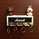 Modern Melody Music Note Key Holder Storage Box Rack Wall Mounted Key Holder Guitar Keyring Hook Holder with 4 Guitar Plugs