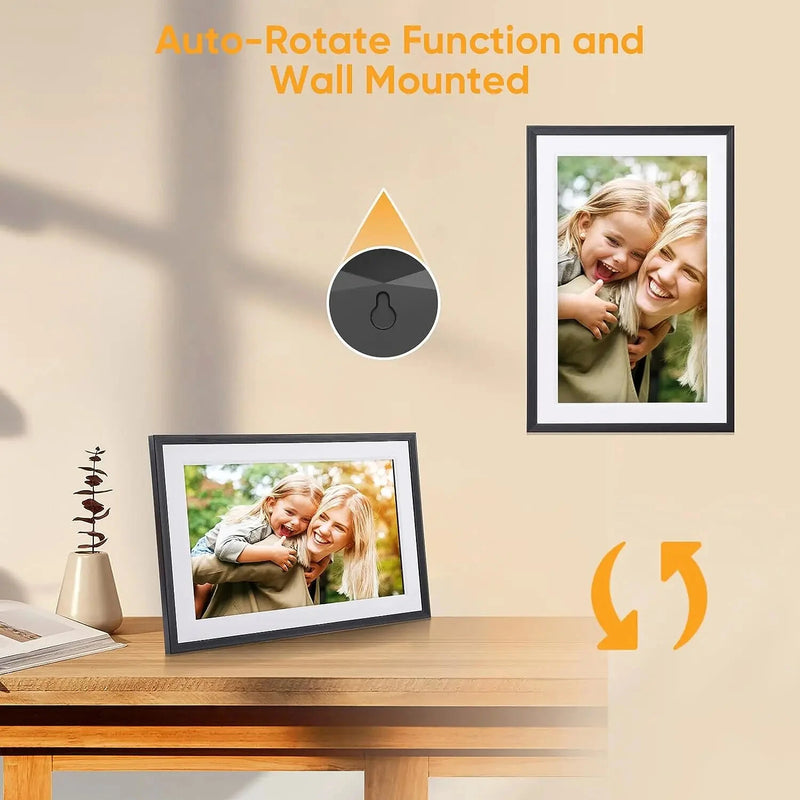 Frameo 10.1"  HD  IPS HD Touch Screen Digital Photo Frame WiFi Cloud Frame Digital Picture Frame 32GB Smart WiFi Digital Photo Frame with 1280x800 Wall Mountable
