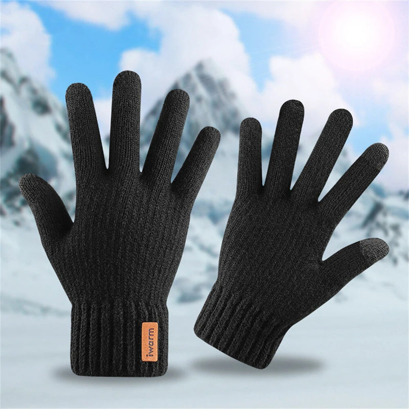 Unisex Alpaca Gloves Men's Warm Gloves For Winter Touch Screen Plus Velvet Thickened Cold-Proof And Warm Wool Knitted Gloves Compatible, Ideal For Winter, Office, Travel, Cycling