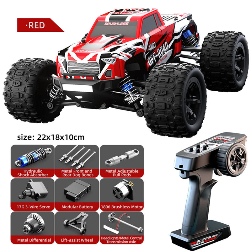 JJRC C8811 RTR 1/20 2.4G 4WD 40km/h Brushless RC Car Off-Road Climbing Truck Short Course LED Light Full Proportional Vehicles Models Oil Filled Shock Toys