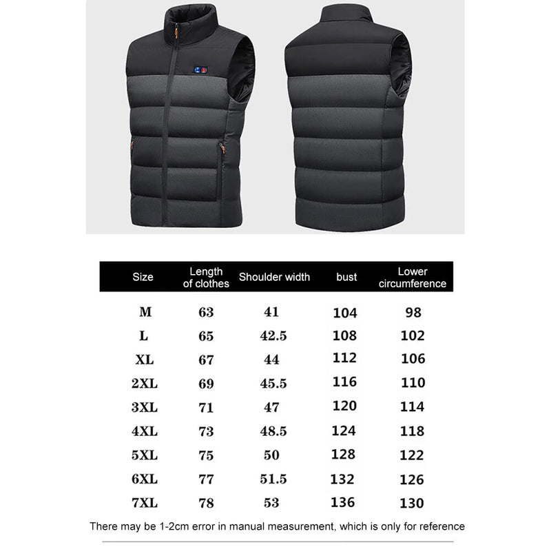TENGOO HV-11 Heated Vest 11 Heating Areas Men Jacket Heated Winter Womens Electric Usb Heater Tactical Jacket Man Thermal Vest Body Warmer Coat