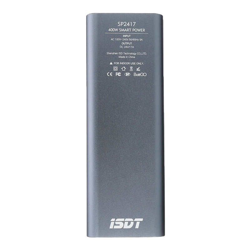 ISDT SP2417 BattGo 400W 17A LED Indicator Light Smart Power Supply Adapter With Dual USB Charging Output